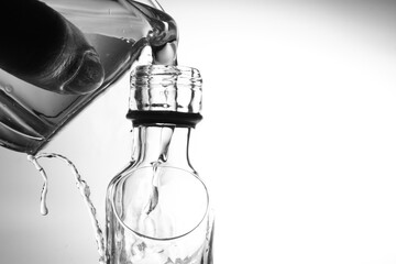 Water in transparent glass