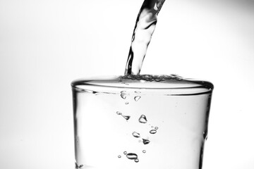 Water in transparent glass