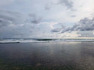Grey sky clouds in the beach