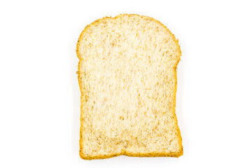 Rich and soft whole wheat bread slices isolated on white background