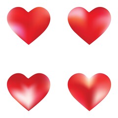 Set of colored backgrounds hearts.