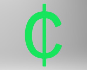 Cent symbol sign isolated centas sent   3d render