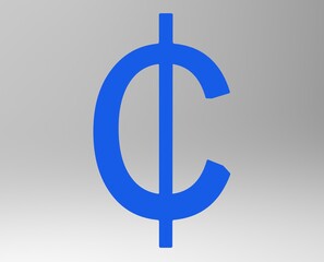 Cent symbol sign isolated centas sent   3d render