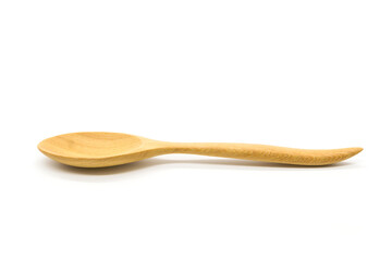 Wooden spoon isolated on white background
