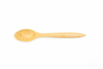 Wooden spoon isolated on white background