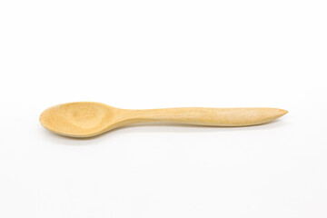 Wooden spoon isolated on white background