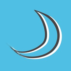 hand drawn quiet time silent night mode moon icon brush style vector