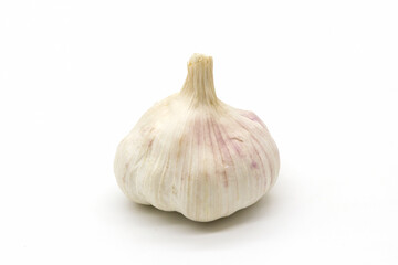 Close up raw garlic isolated on white background