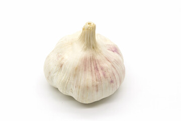 Close up raw garlic isolated on white background