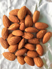 almonds on a white background