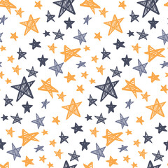 Hand Drawn Starry Seamless Background