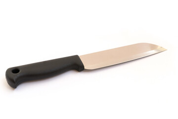 Stainless steel kitchen knife isolated on white background