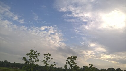 clouds over the field