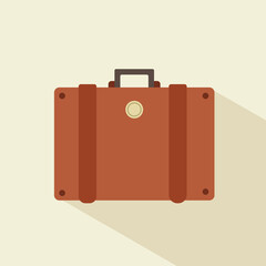 Vintage travel suitcases, Suitcase icon. Flat design style modern vector illustration. Isolated on stylish color background. Flat long shadow icon. Elements in flat design.  Tourist elements design. 