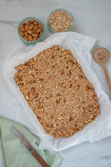 home made healthy granola bars on a table