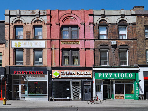 Toronto,  Older downtown areas preserve an eclectic mix of stores in 19th century buildings.