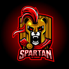 Panda Spartan Esport Mascot Logo Design