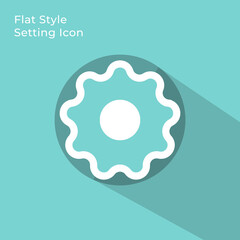 Setting icon, cogwheel, gear vector illustration in flat style for using in mobile, website, ui design. Trendy lush lava color.