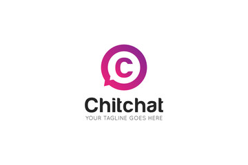 Initial letter c chat, message logo and icon vector illustration
