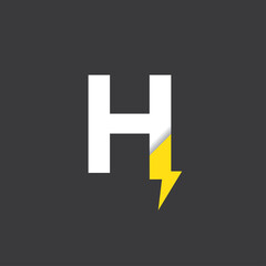 Initial letter h electric, thunder, power logo and icon vector illustration