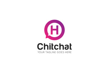 Initial letter h chat, message logo and icon vector illustration