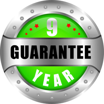 9 Year Guarantee stamp vector logo images, Guarantee vector stock photos, Guarantee vector illustration of logo