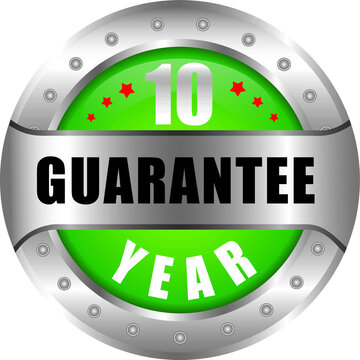 10 Year Guarantee stamp vector logo images, Guarantee vector stock photos, Guarantee vector illustration of logo