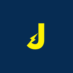 Initial letter j electric, thunder, power logo and icon vector illustration