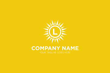 Initial letter l sun, solar logo and icon vector illustration