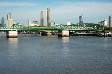 Fototapeta na wymiar The Memorial Bridge across the Chao Phraya River,Bangkok,Thailand