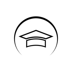 Graduation cap icon isolated on white background