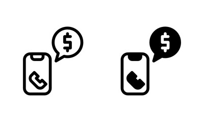 Corruption Transaction with phone call Icon, Logo, Vector