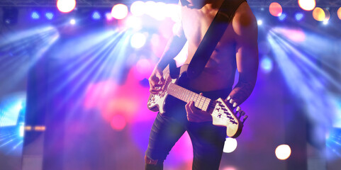 Rock star on the main stage music festival.