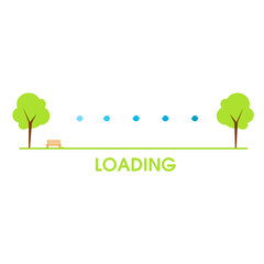 Garden theme loading progress screen vector illustration