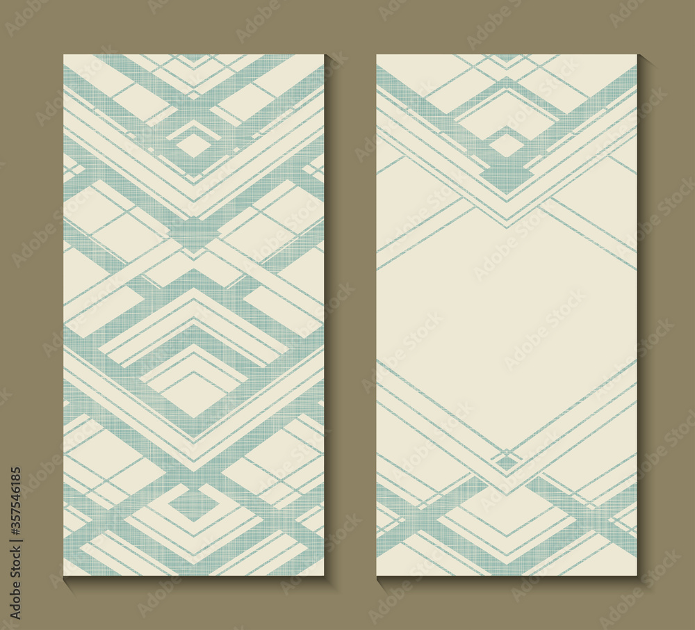 Poster set of cards with art deco geometric pattern . retro style texture. modern abstract design poster, c