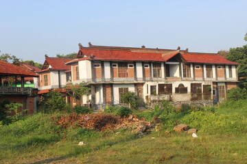 exterior, country, autumn, colorful, prehistoric age, autumn color, design, traditional architecture, tourism, summer, view, farm, landmark, day, sky, green, asia, asian, outdoor, blue, longhouse, bui