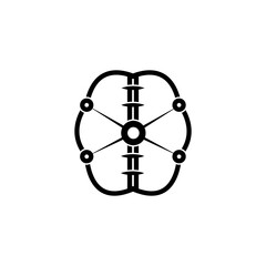 Fototapeta na wymiar Brain Tecnology Logo Abstract