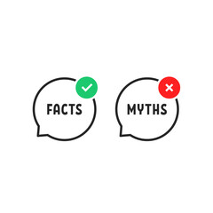 facts vs myths bubble like popup icon