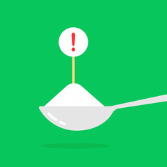 spoon with with harmful sugar or salt