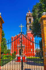 Colorful Red San Pedro Church Cholula Mexico