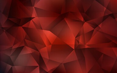 Dark Red vector gradient triangles pattern.