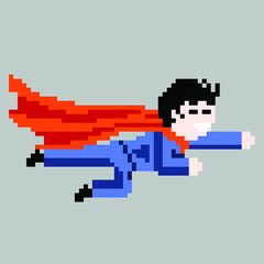 Super hero in pixel art