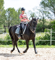 riding girl and horse