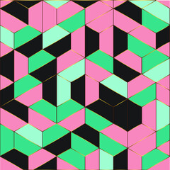 Naklejka premium Illustrated marble texture, pattern design with golden geometric lines. Modern luxurious background