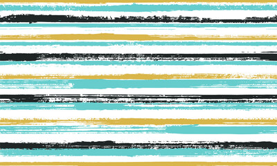 Pain handdrawn rough stripes vector seamless pattern. Cute kids clothes fabric design. Grainy 