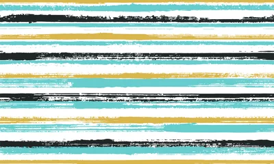 Door stickers Horizontal stripes Pain handdrawn rough stripes vector seamless pattern. Cute kids clothes fabric design. Grainy 