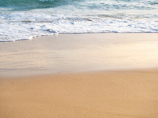 close up sand with wave of sea beach
