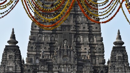 Buddhist temple in India Bodh Gaya maha bodhi complex, Bihar 