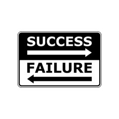 Failure or success signpost illustration isolated on white background