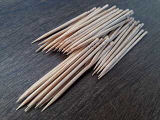 Close up of wooden toothpic